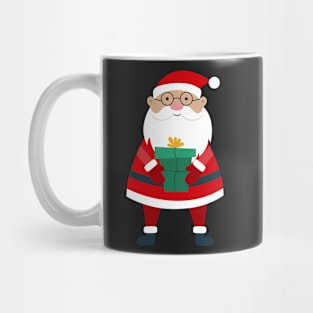 Santa Claus cartoon character with gifts. Mug